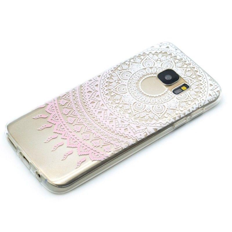 Deksel Samsung Galaxy S7 Rosa Gjennomsiktig Fargerik Mandala