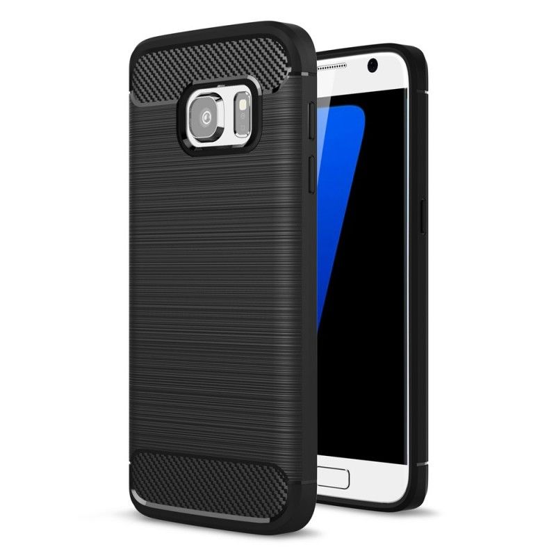 Deksel Samsung Galaxy S7 Svart Børstet Karbonfiber