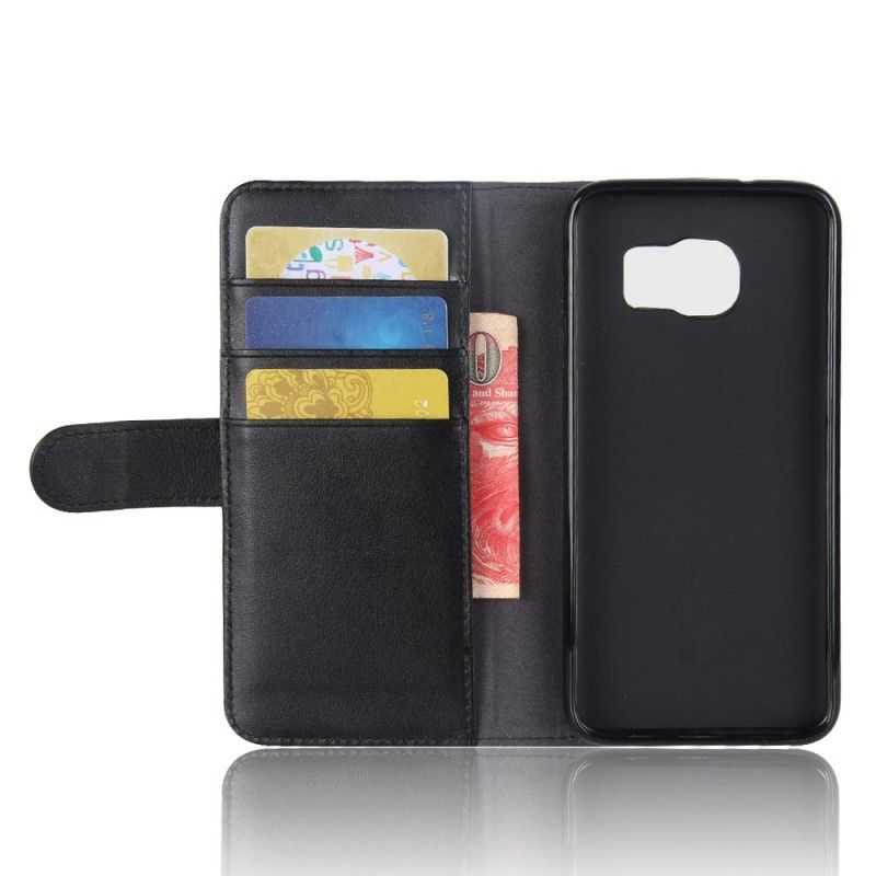 Folio Deksel for Samsung Galaxy S7 Svart Delt Skinn