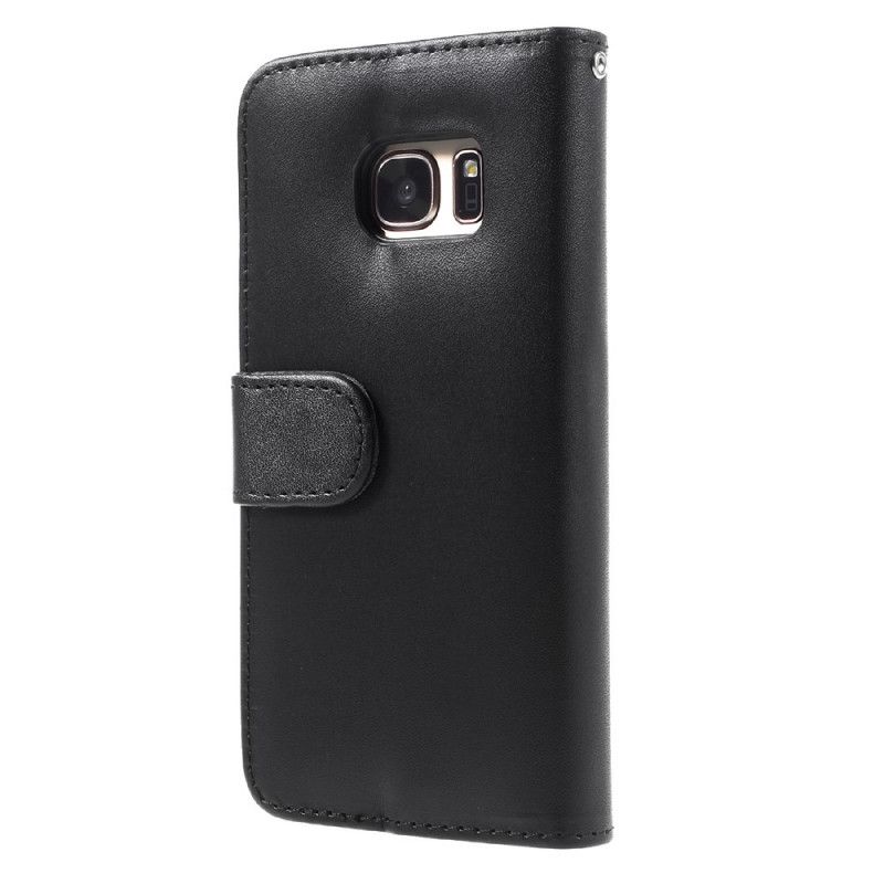 Lærdeksel Folio Deksel Samsung Galaxy S7 Mobildeksel Klassisk Skinnstil