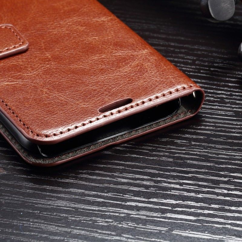 Lærdeksel Folio Deksel Samsung Galaxy S7 Svart Mobildeksel Retro Kunstlær