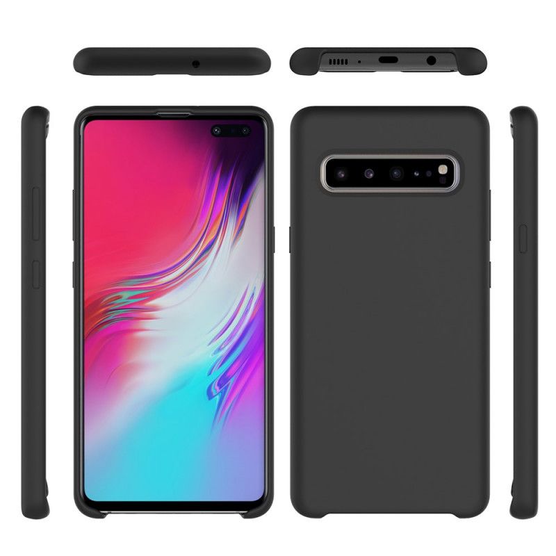 Deksel Samsung Galaxy S10 5G Svart Silikon Silkeaktig Beskyttelse