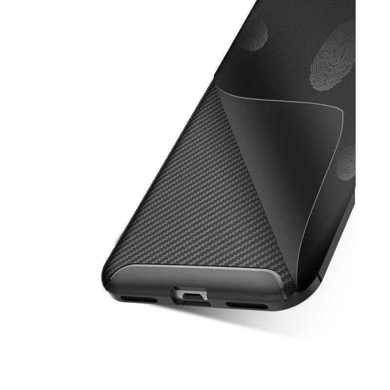 Deksel Honor 8A Svart Mobildeksel Fleksibel Karbonfibertekstur
