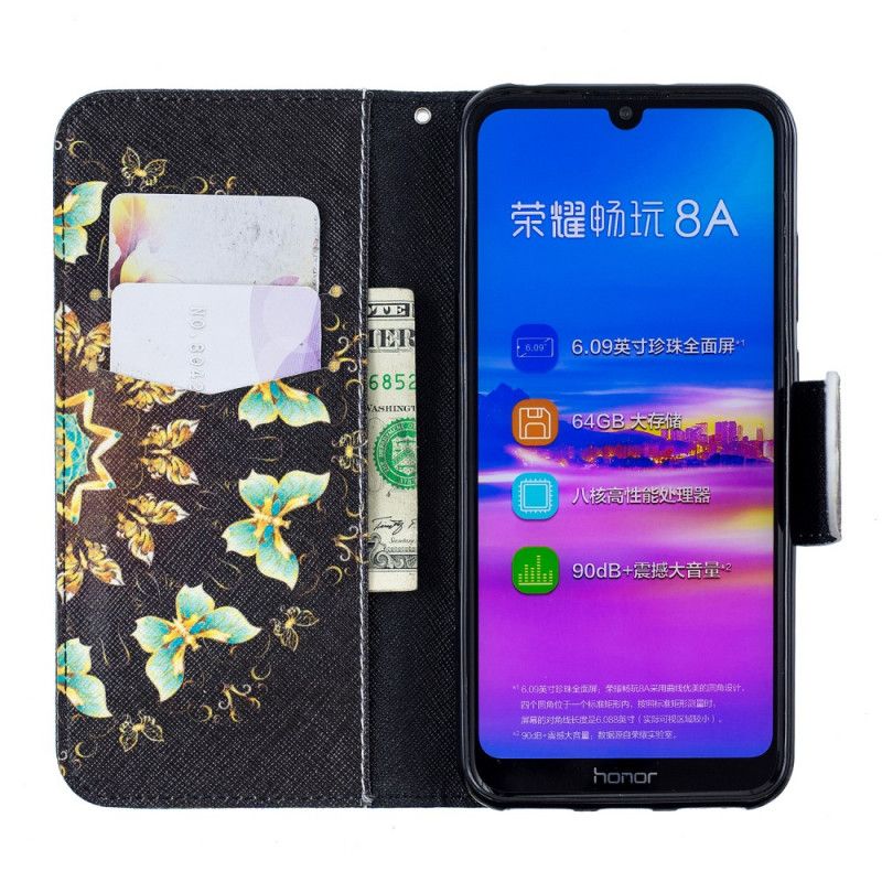 Folio Deksel for Honor 8A Sommerfuglemandala