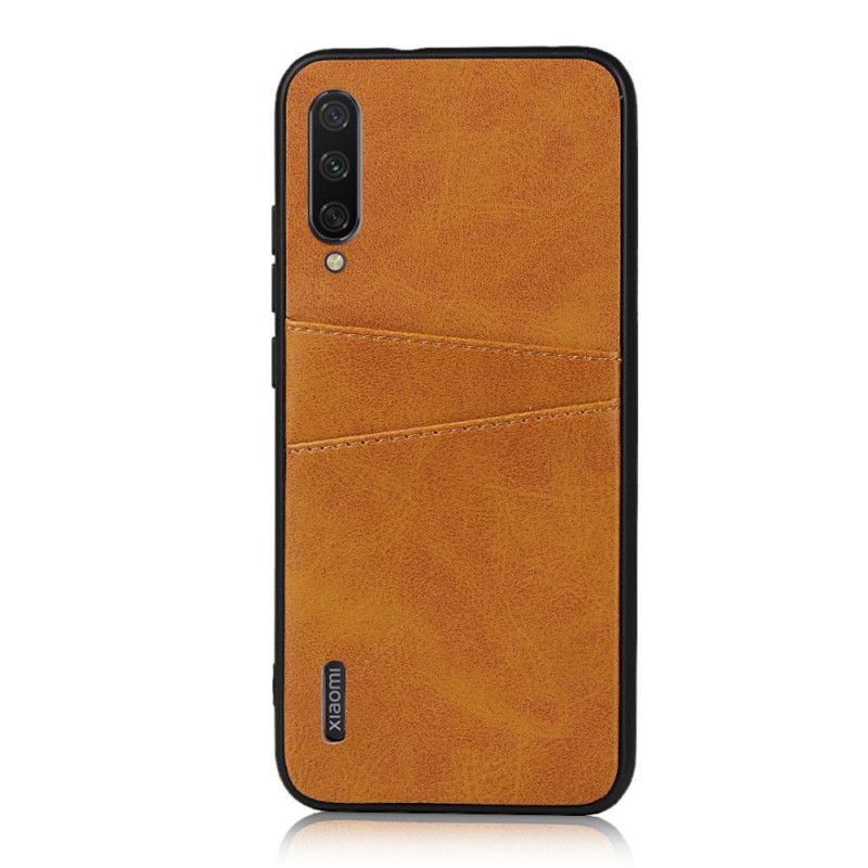 Deksel for Xiaomi Mi A3 Svart Dobbeltkortholder I Skinntekstur