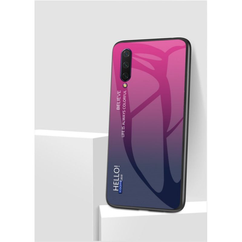 Deksel Xiaomi Mi A3 Hvit Hei Herdet Glass Anti-fall