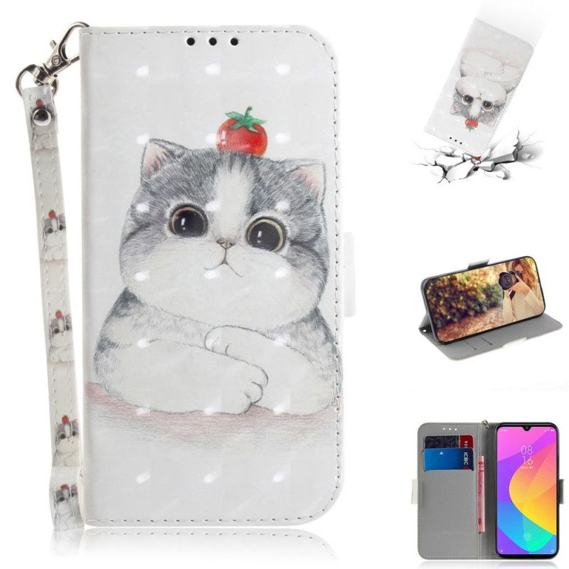 Folio Deksel Xiaomi Mi A3 Tomat På Tanga-Katten Anti-fall