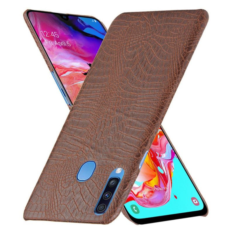 Deksel Samsung Galaxy A20s Svart Mobildeksel Krokodillehudeffekt