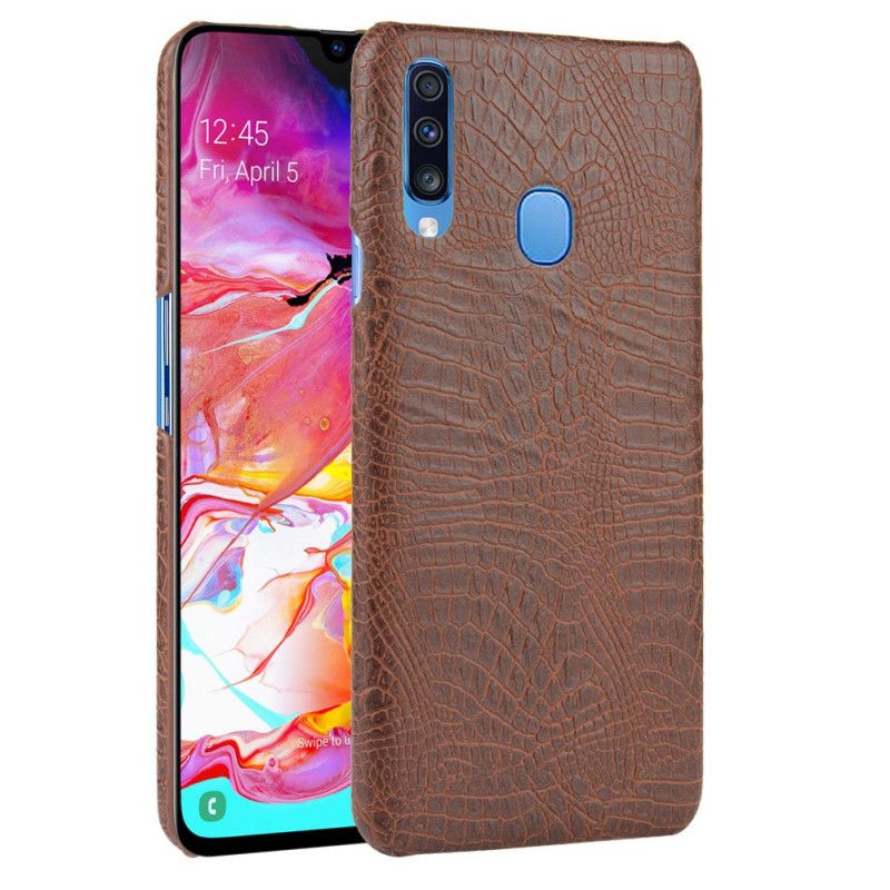 Deksel Samsung Galaxy A20s Svart Mobildeksel Krokodillehudeffekt