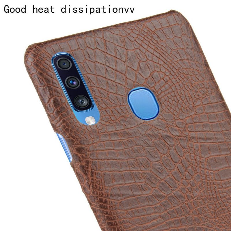 Deksel Samsung Galaxy A20s Svart Mobildeksel Krokodillehudeffekt