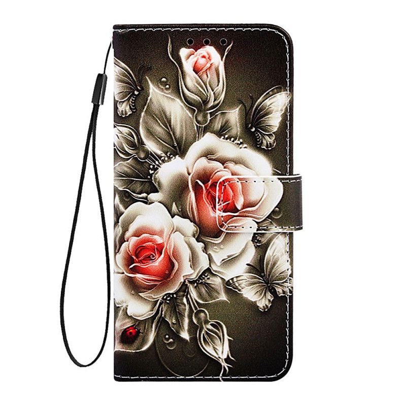 Folio Deksel for Samsung Galaxy A20s Gyldne Roser