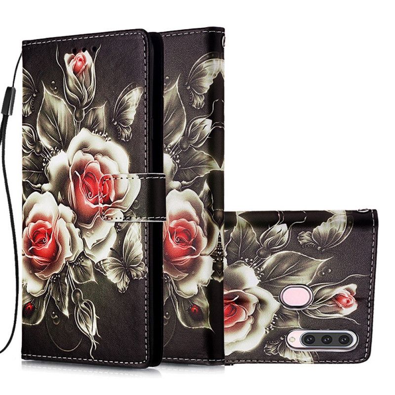 Folio Deksel for Samsung Galaxy A20s Gyldne Roser