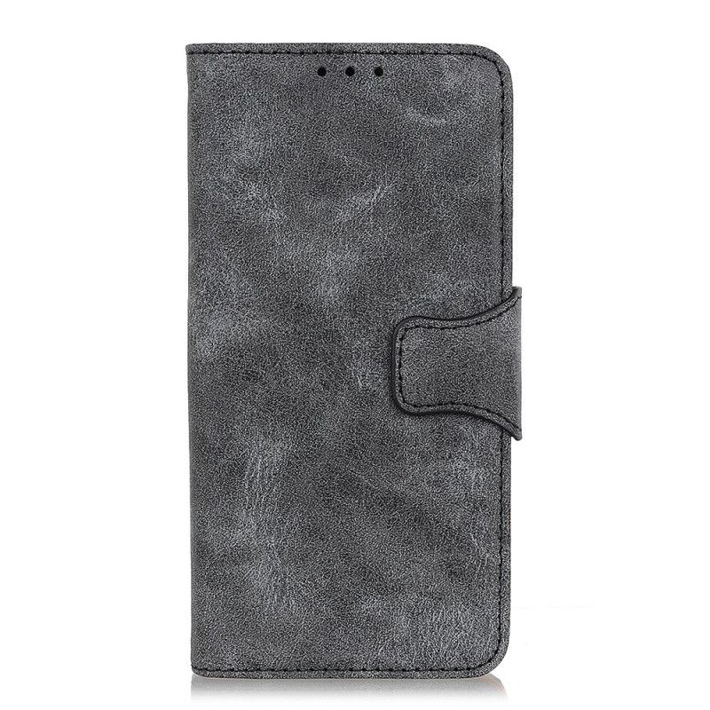 Folio Deksel Samsung Galaxy A20s Grå Vintage Delt Skinn