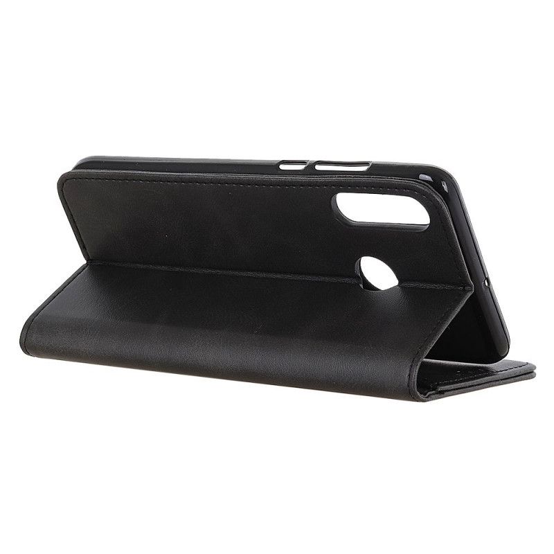 Folio Deksel Samsung Galaxy A20s Svart Delt Skinn Anti-fall