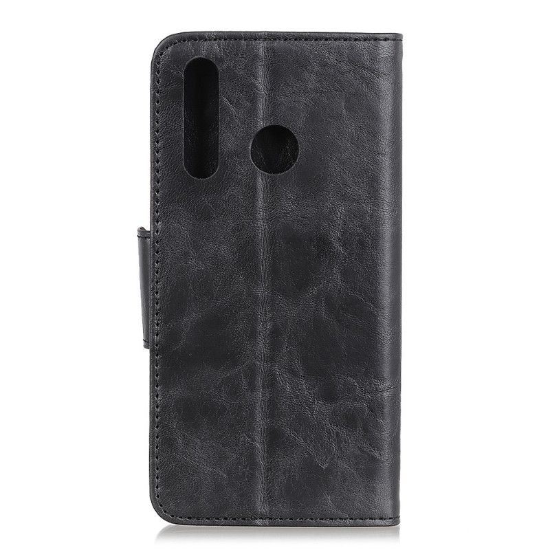 Lærdeksel Folio Deksel Samsung Galaxy A20s Svart Dobbeltsidig Magnetisk Klaff