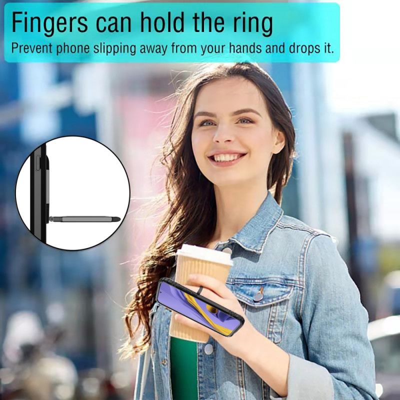 Deksel Samsung Galaxy A51 Svart Ring Og Karbonfiber