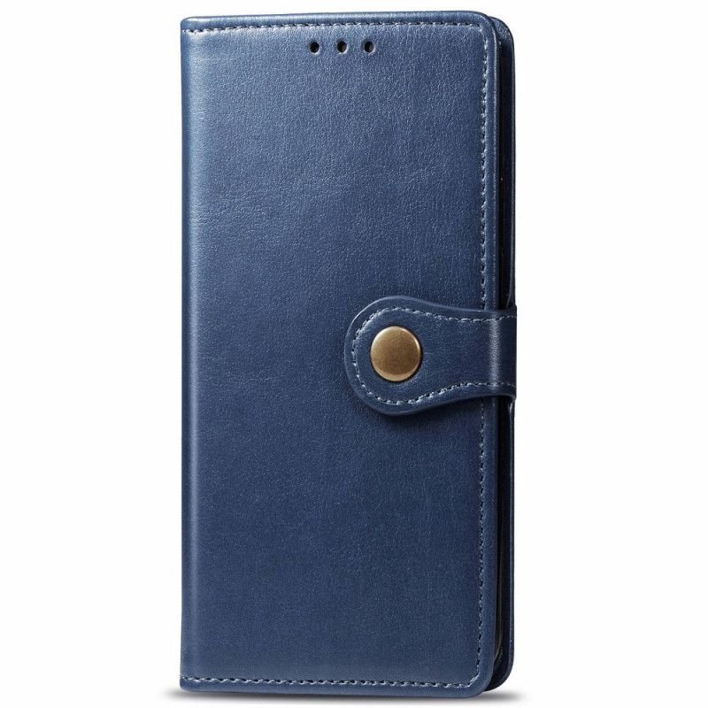 Folio Deksel Samsung Galaxy A51 Svart Kunstlær Og Vintage Lås
