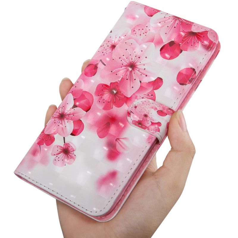 Lærdeksel Folio Deksel Samsung Galaxy A51 Rosa Blomster