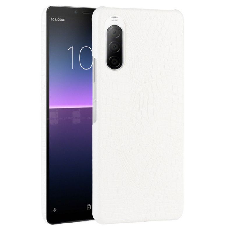 Deksel Sony Xperia 10 II Svart Krokodillehudeffekt