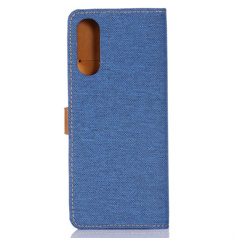 Lærdeksel Folio Deksel Sony Xperia 10 II Svart Mobildeksel Oxford Stoff