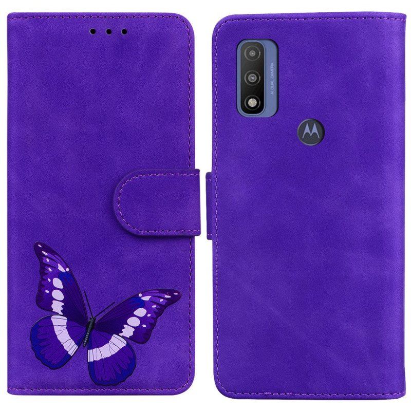 Folio Deksel Til Moto E40 / E30 / E20 Skin-touch Butterfly