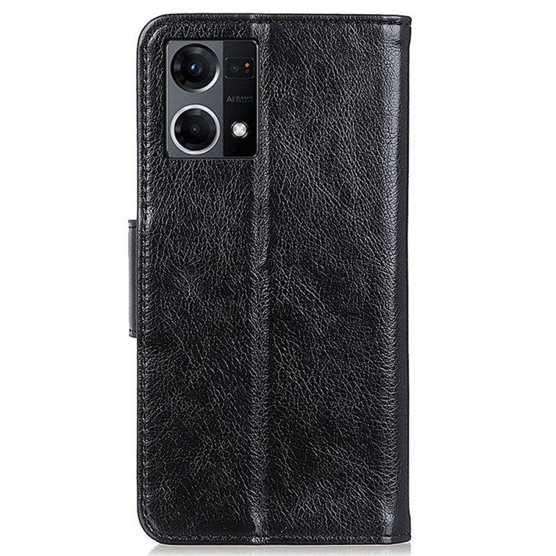 Folio Deksel Til Oppo Reno 7 Nappa Split Leather