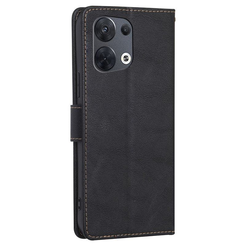 Folio Deksel Til Oppo Reno 8 Garvet Kunstskinn
