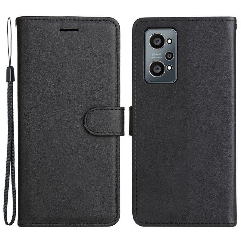 Folio Deksel Til Realme GT Neo 3T / Neo 2 Med Kjede Strappy Skinneffekt