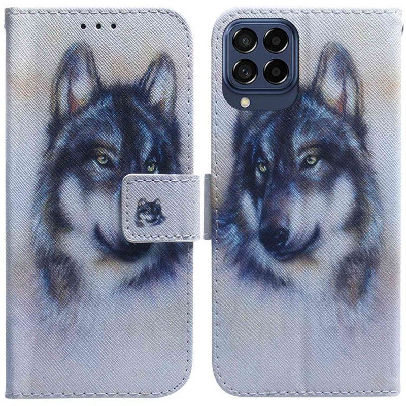 Folio Deksel Til Samsung Galaxy M33 5G Akvarell Hund