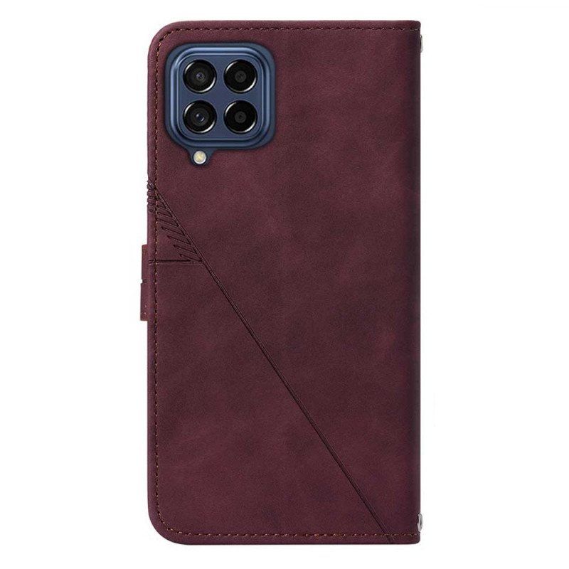 Folio Deksel Til Samsung Galaxy M53 5G Med Kjede Stropptrekanter