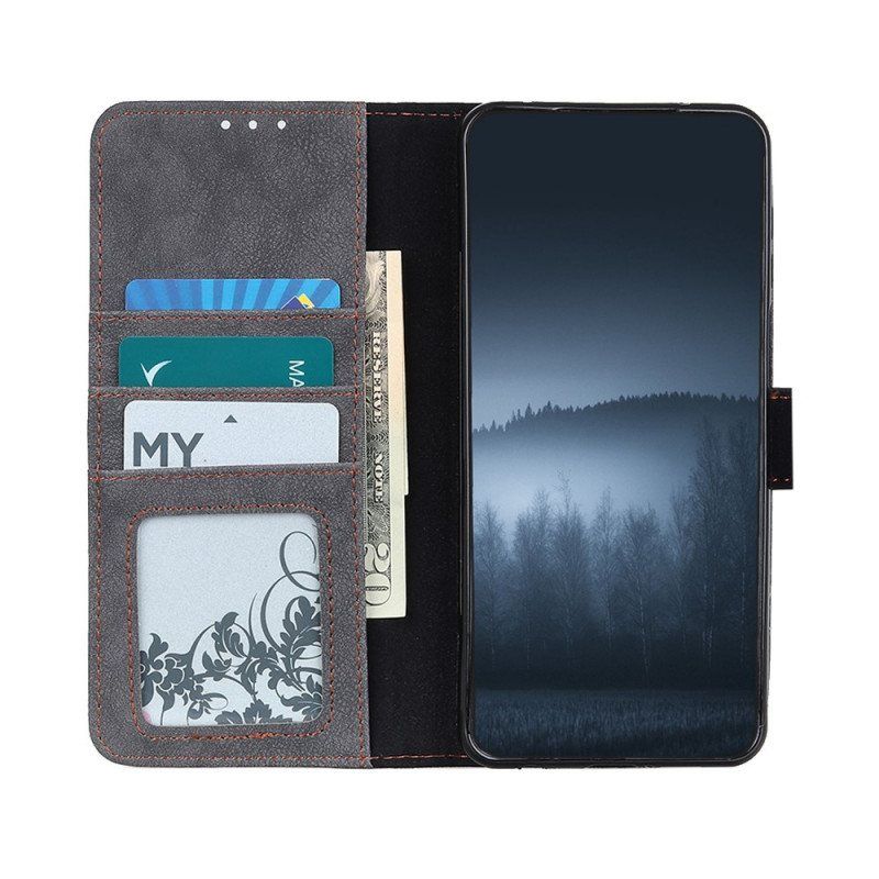 Folio Deksel Til Samsung Galaxy S22 5G Khazneh Retro Split Lær