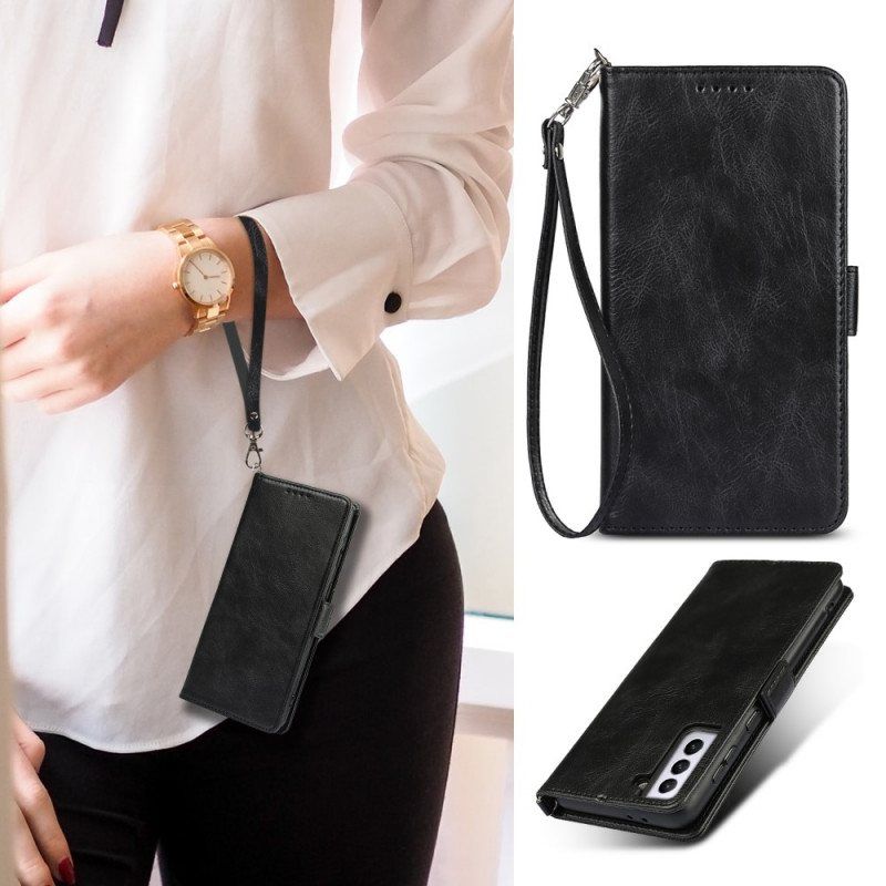 Folio Deksel Til Samsung Galaxy S22 5G Style Leather Rfid-teknologi