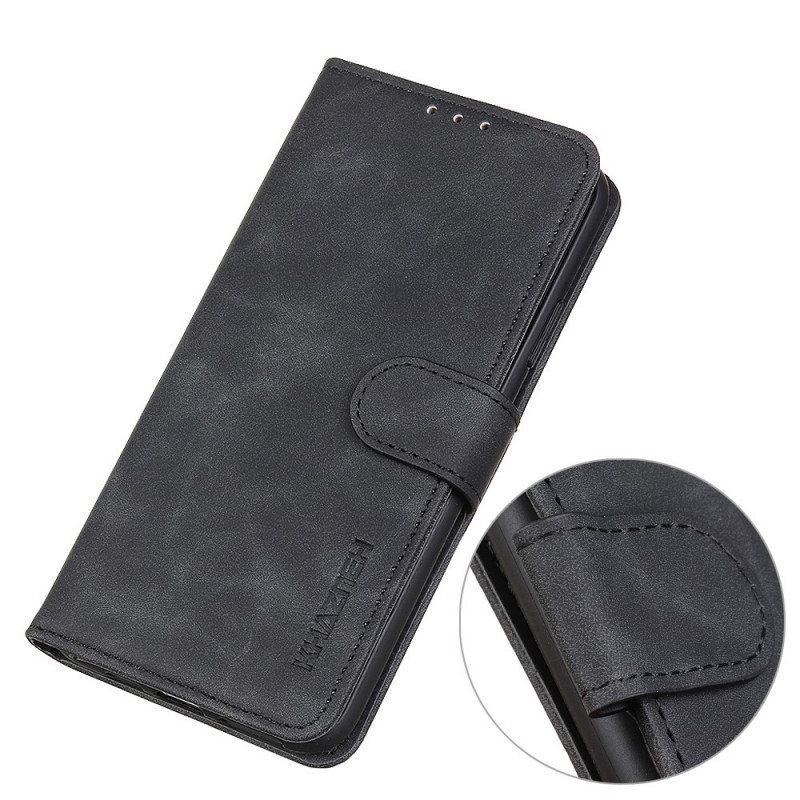 Folio Deksel Til Samsung Galaxy S22 Ultra 5G Khazneh Vintage Skinneffekt