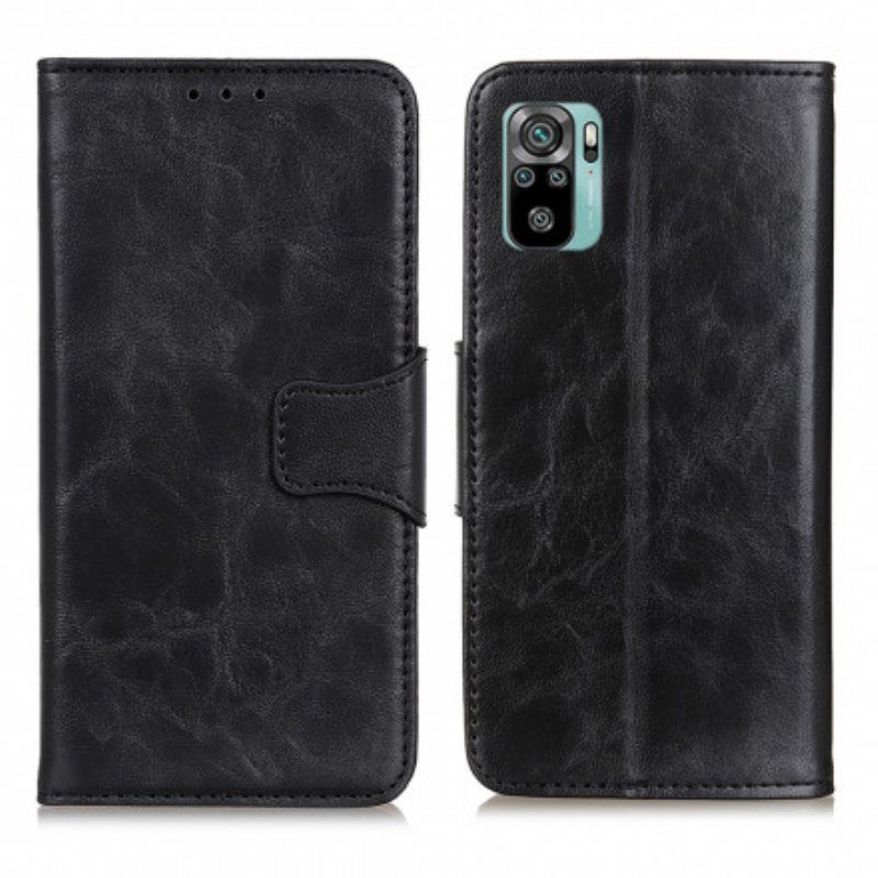 Folio Deksel Til Xiaomi Redmi Note 10 / 10S Lærdeksel Magnetisk Klaff