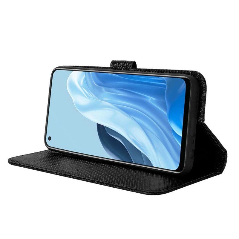 Lærdeksel Til Oppo Find X5 Lite Med Kjede Stilig Strappy Imitert Skinn