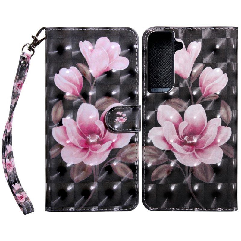 Lærdeksel Til Samsung Galaxy S22 5G Blomstre Blomster