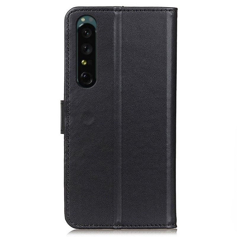 Lærdeksel Til Sony Xperia 1 IV Vanlig Kunstskinn