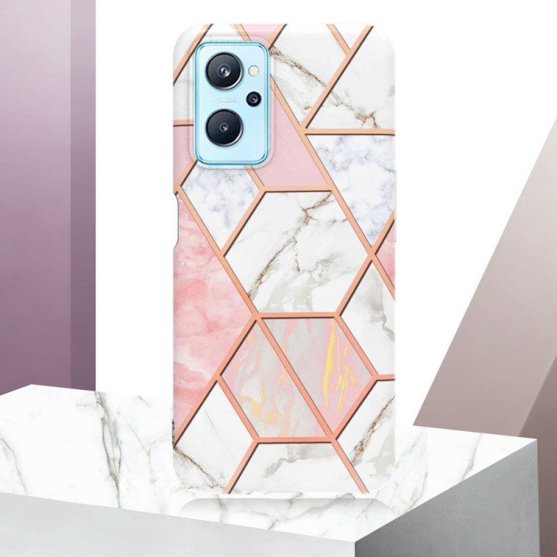 Mobildeksel Til Realme 9i Prangende Geometrisk Marmor