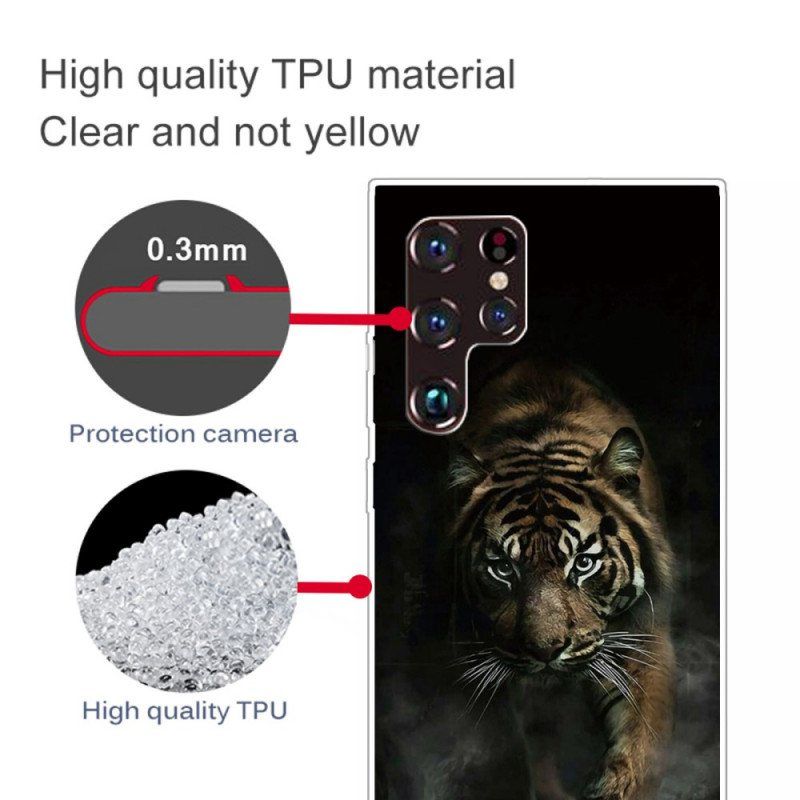 Mobildeksel Til Samsung Galaxy S22 Ultra 5G Fleksibel Tiger